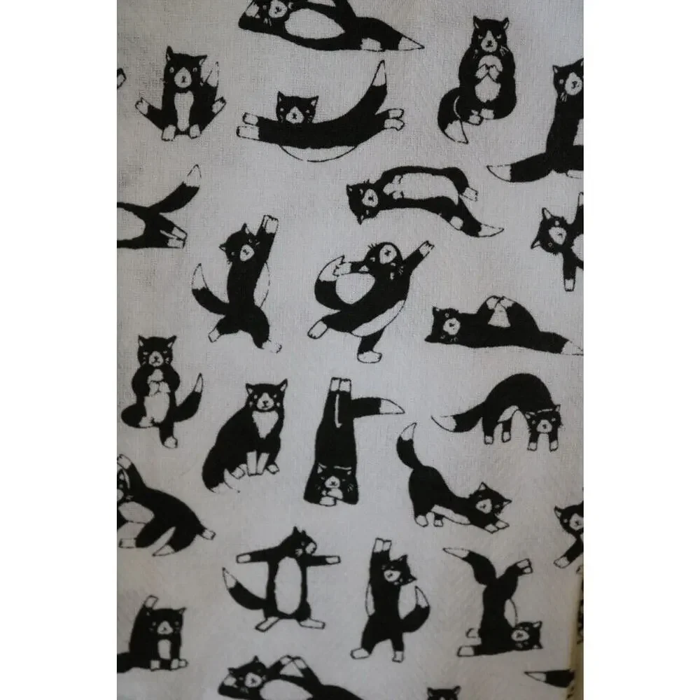 New Black and White Cats in Yoga Poses Paws & Reflect Cat Kitchen Tea Towel Set